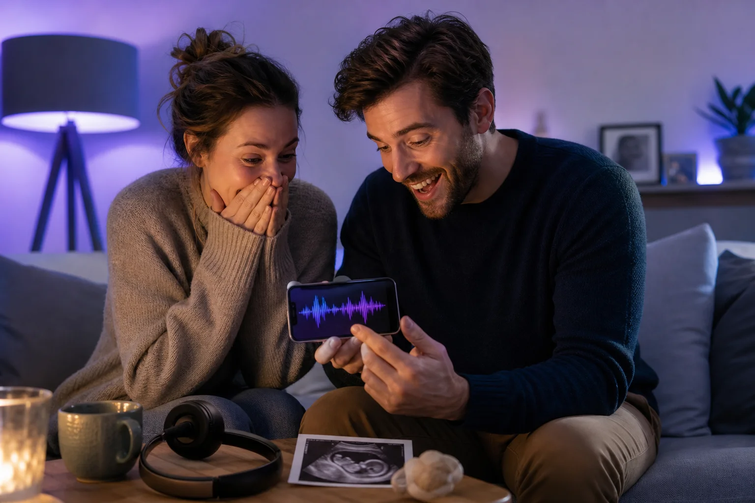 Editorial illustration for “Announce a Pregnancy with a Personalized Song”